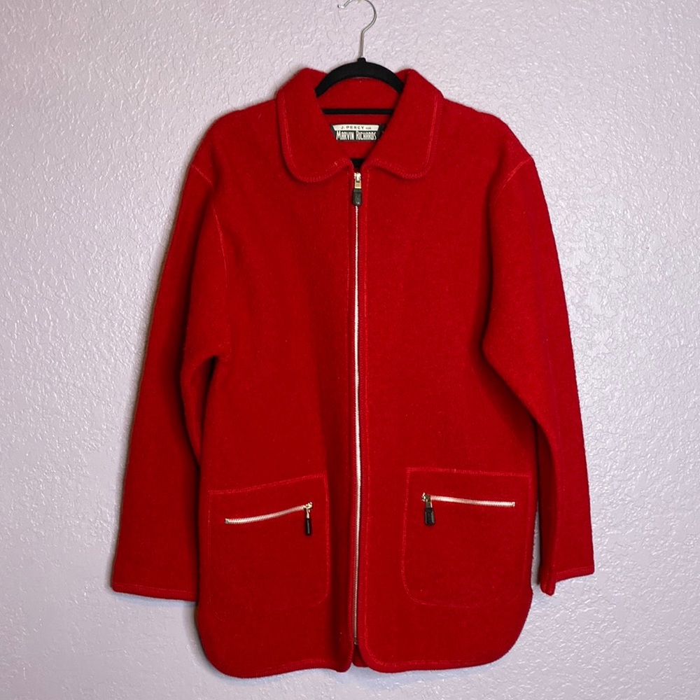 J Percy for Marvin Richards Wool Coat Red Size M